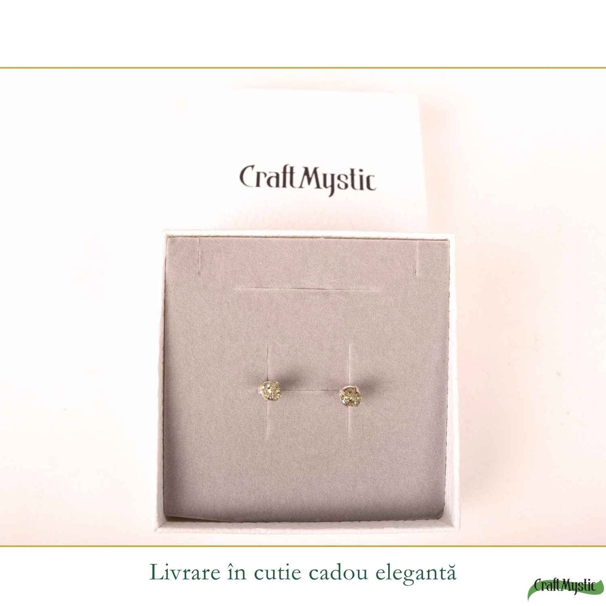 Cercei argint 925 cu Pirita bruta – protectie si incredere autentica