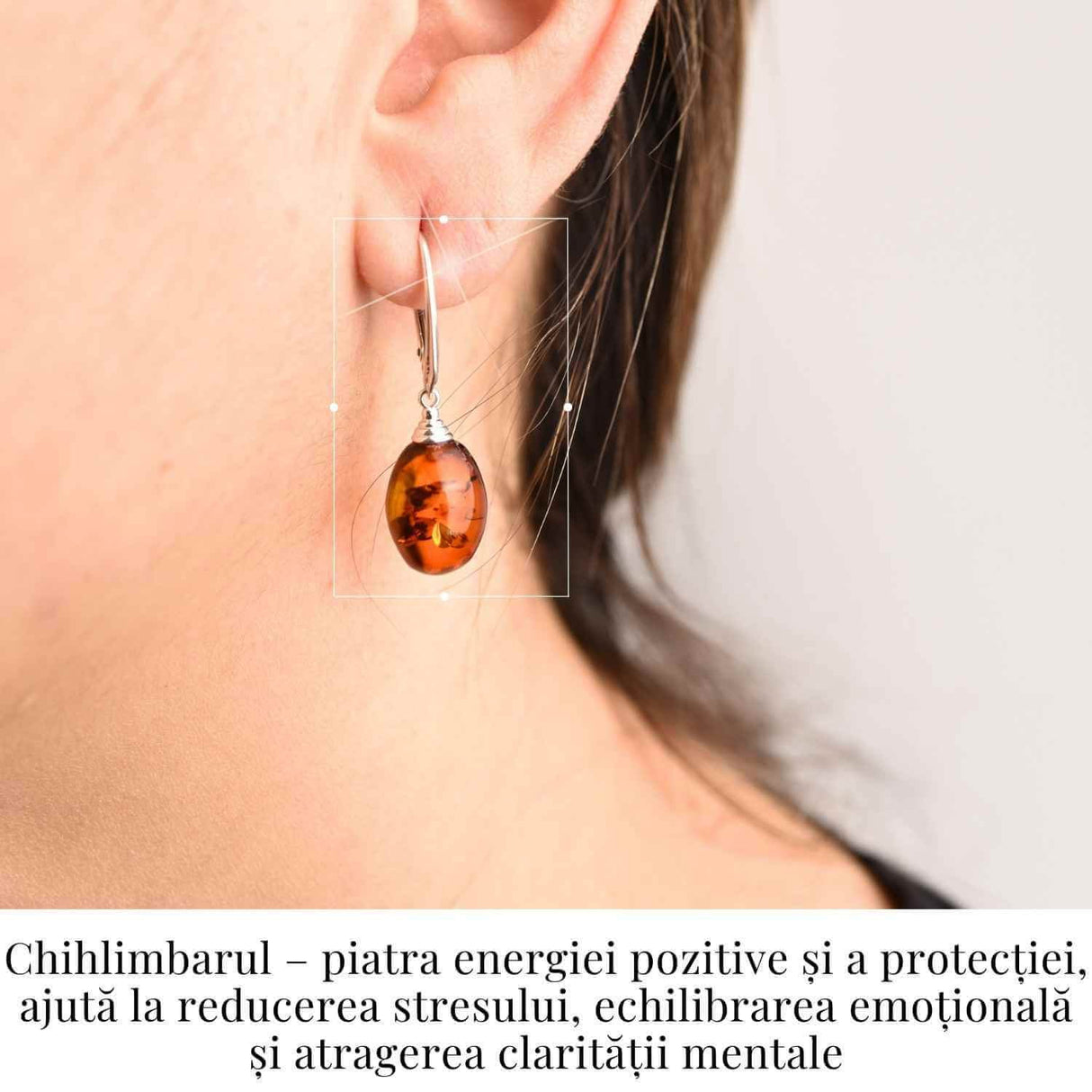 Cercei Ovali din argint 925 cu Chihlimbar Natural - Protectie si Eleganta