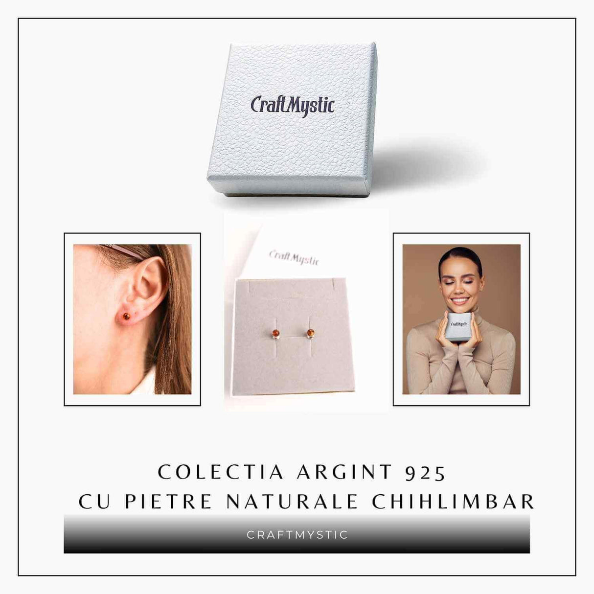 Cercei Argint 925 cu Chihlimbar Bobita - Eleganta si Energie Naturala