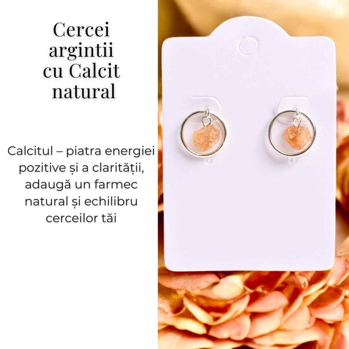 Cercei model sferic cu Calcit Brut - Energie Pozitiva si Echilibru