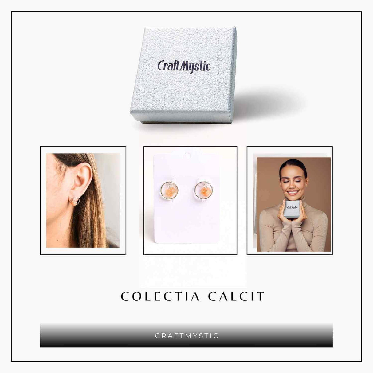 Cercei model sferic cu Calcit Brut - Energie Pozitiva si Echilibru