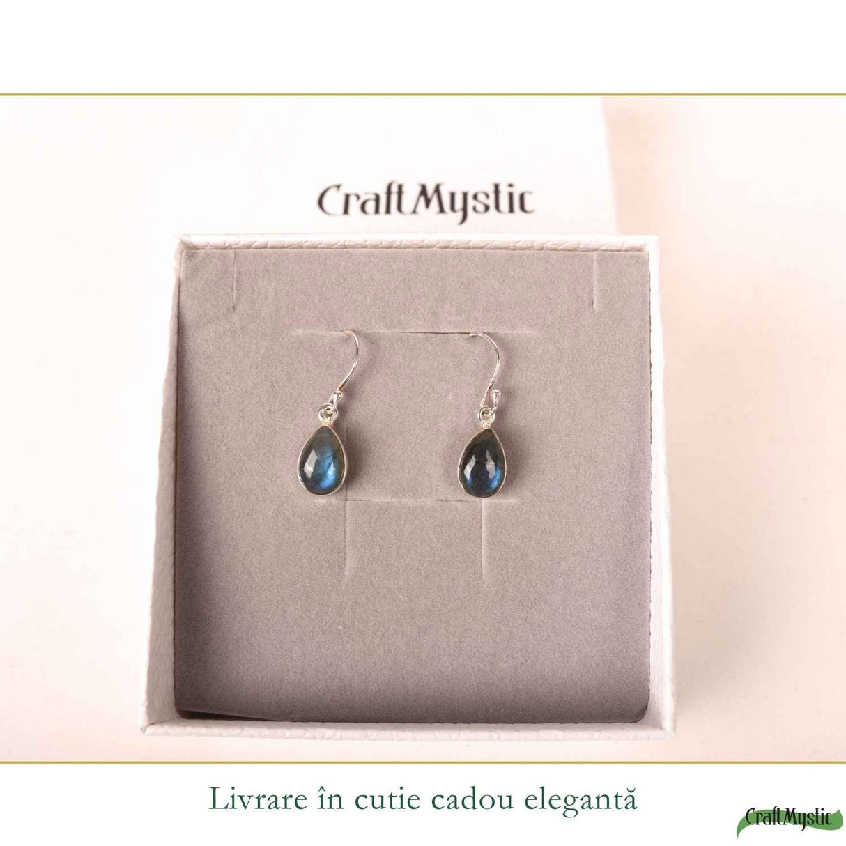 Cercei Labradorit Lacrima Argint 925 – Protectie si Echilibru Interior
