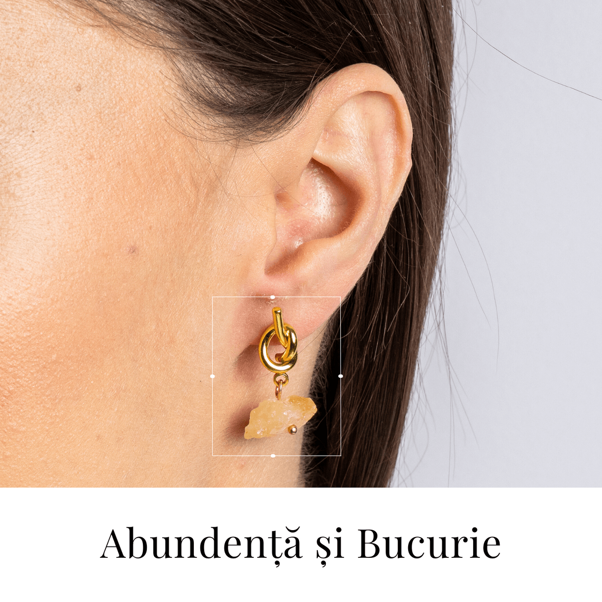 Talisman al Abundentei - Cercei cu Citrin si Nod Elegant