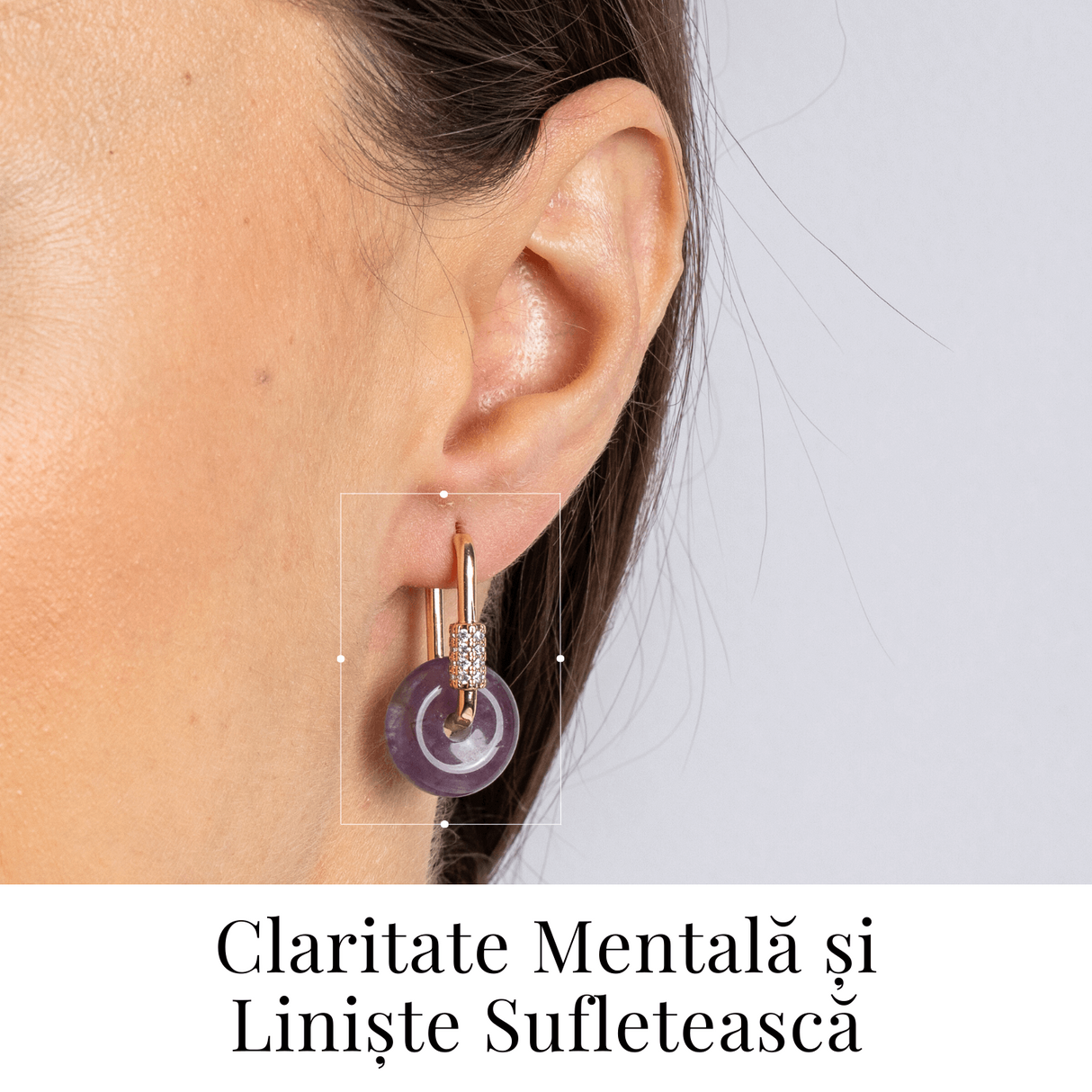 Bijuterie de Liniste - Cercei cu Ametist si design Pi