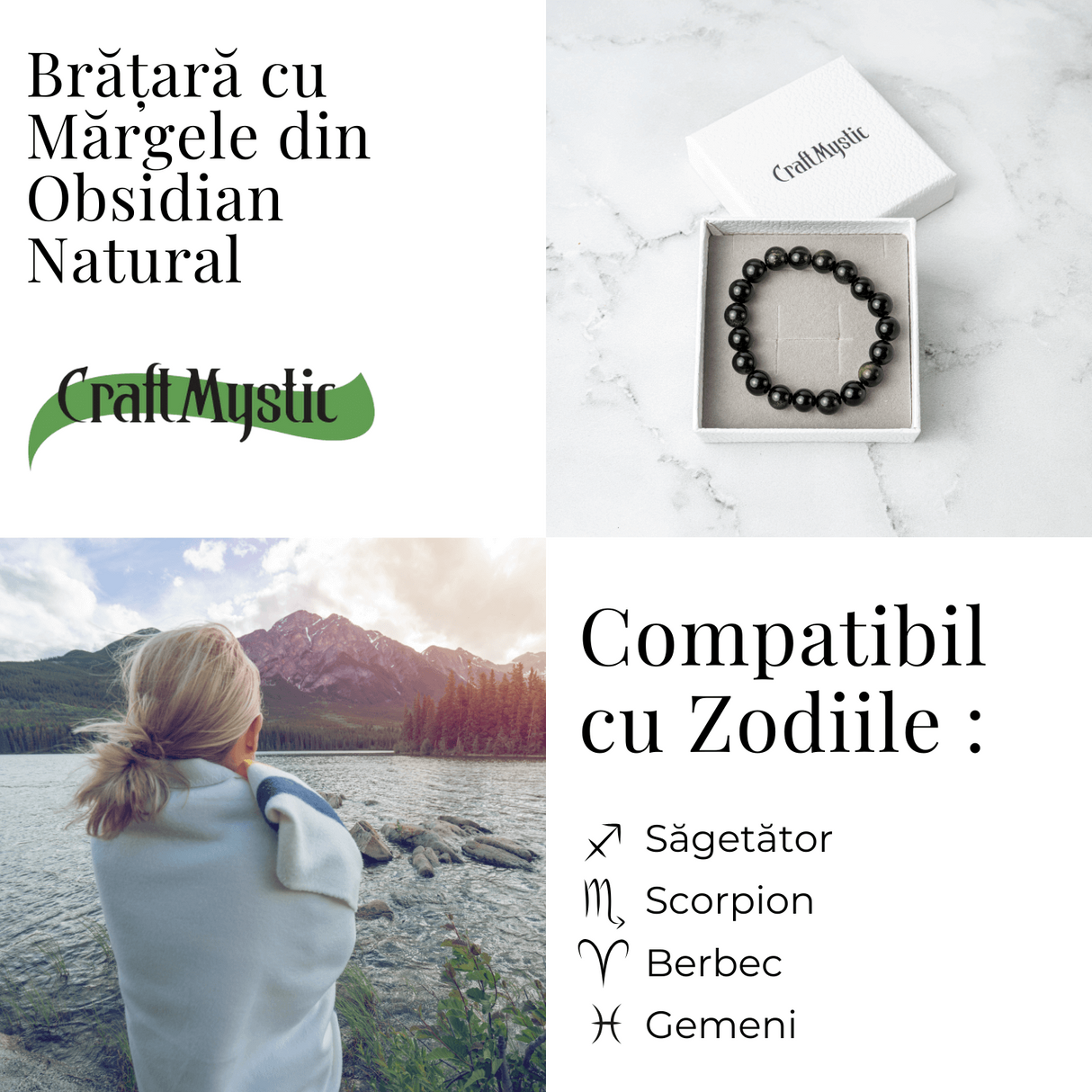 Energie si Protectie - Bratara din Obsidian Auriu Natural 10mm
