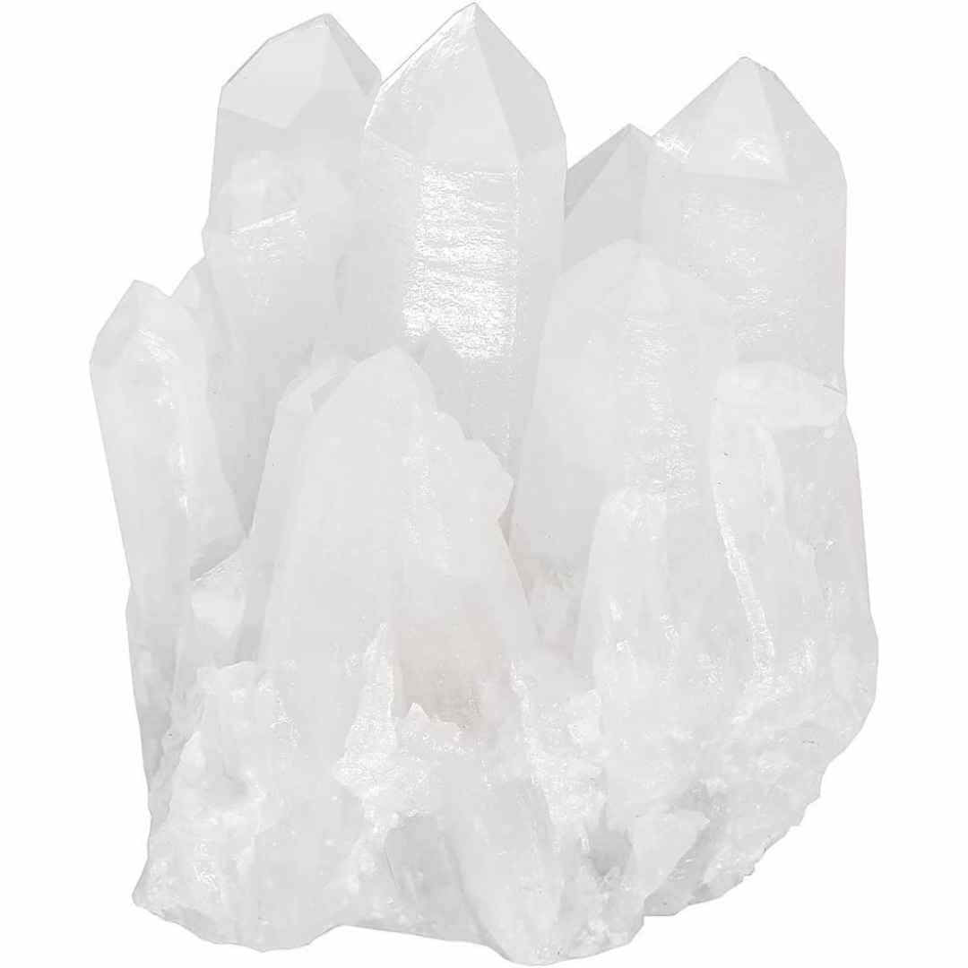 Cluster cristale de stanca transparent natural montat uniform Piatra semipretioasa pentru decoratiuni si vindecare energetica