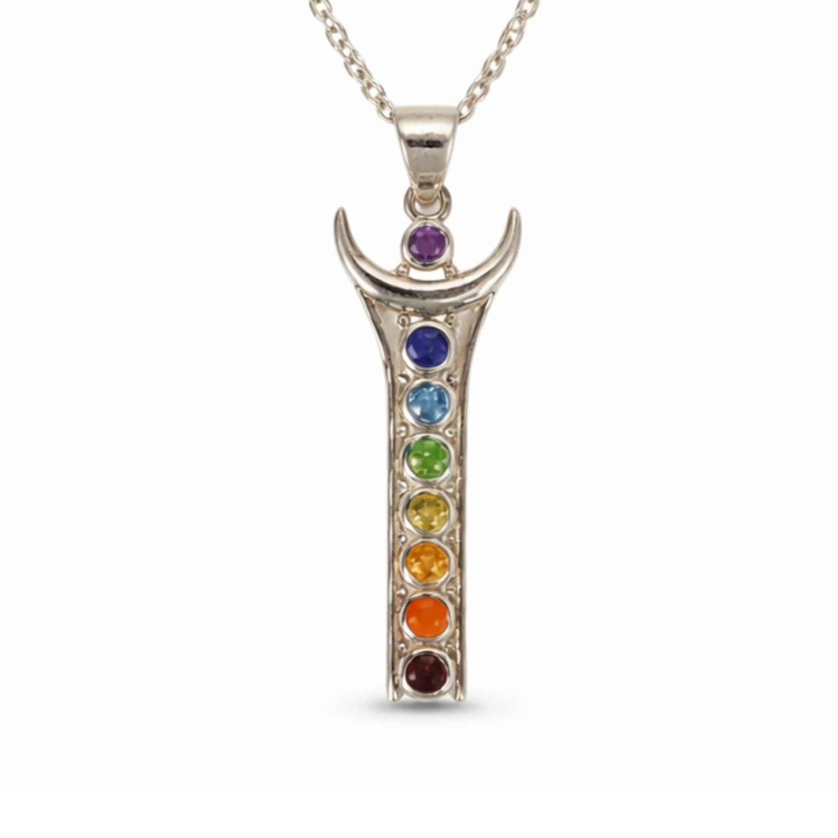 Colier argint 925 cu pietre 7 chakre – echilibru si armonie energetica