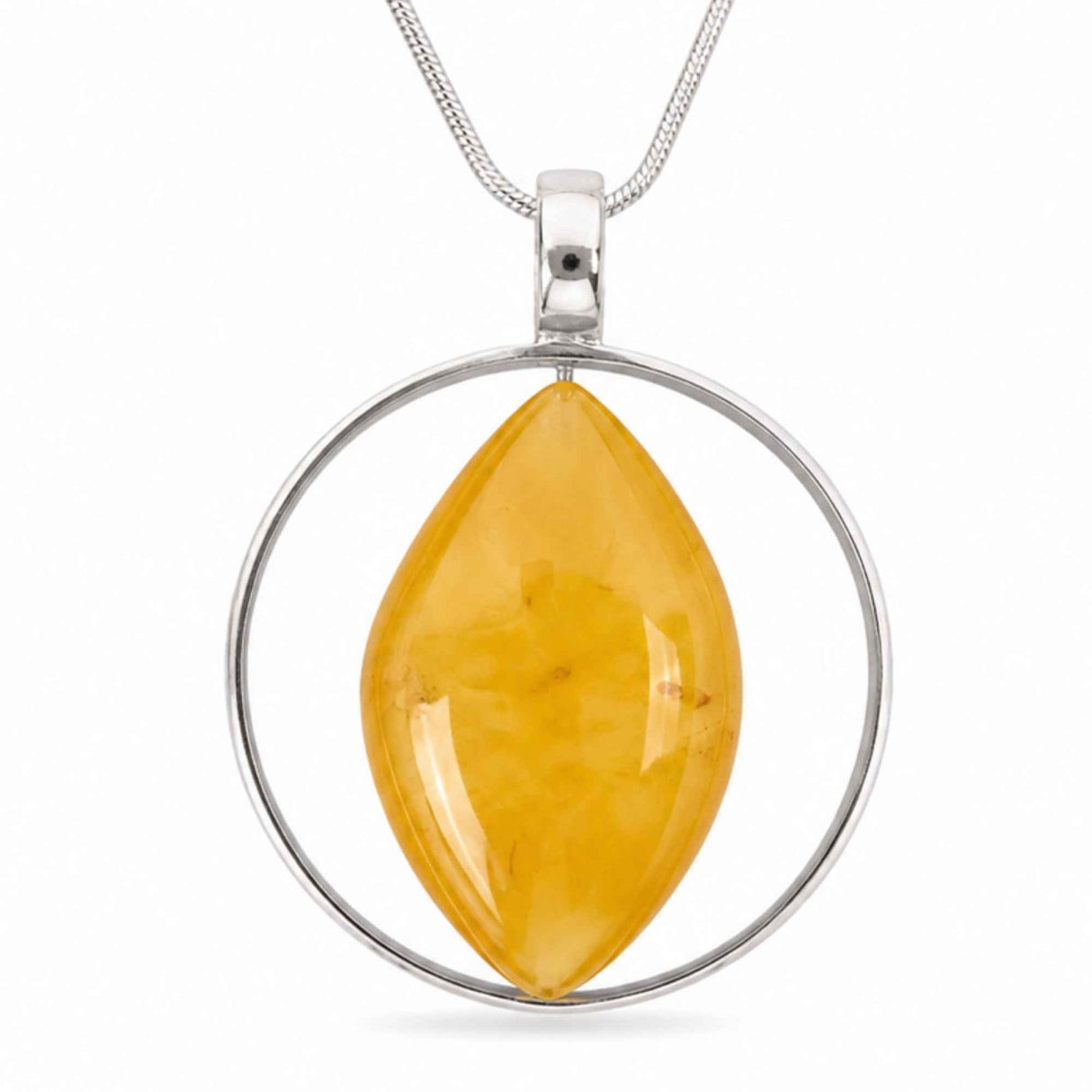 Colier Argint 925 cu Chihlimbar Frunza – Energie Naturala si Eleganta Organica