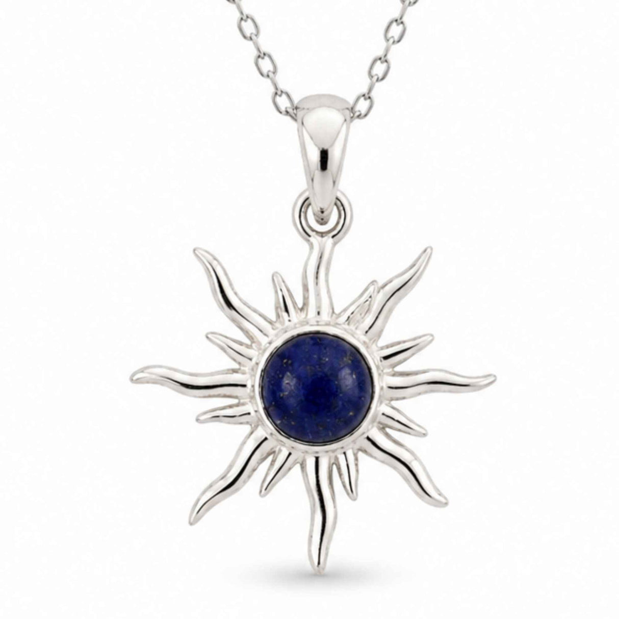 Colier argint 925 cu Lapis Lazuli soare – Claritate mentala si energie pozitiva