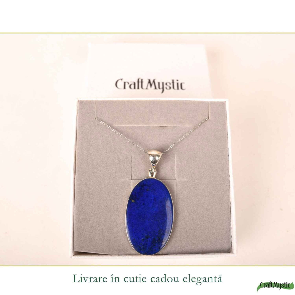 Colier argint 925 cu Lapis Lazuli forma ovala – Claritate mentala si echilibru interior