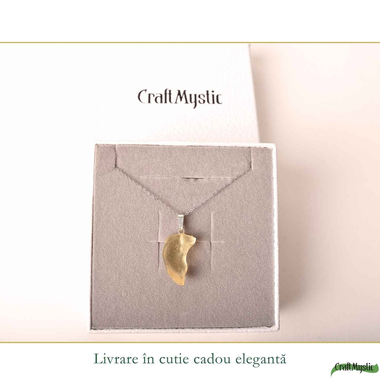 Colier Argint 925 cu Piatra Desertului Libian Brut – Claritate si Energie Solara
