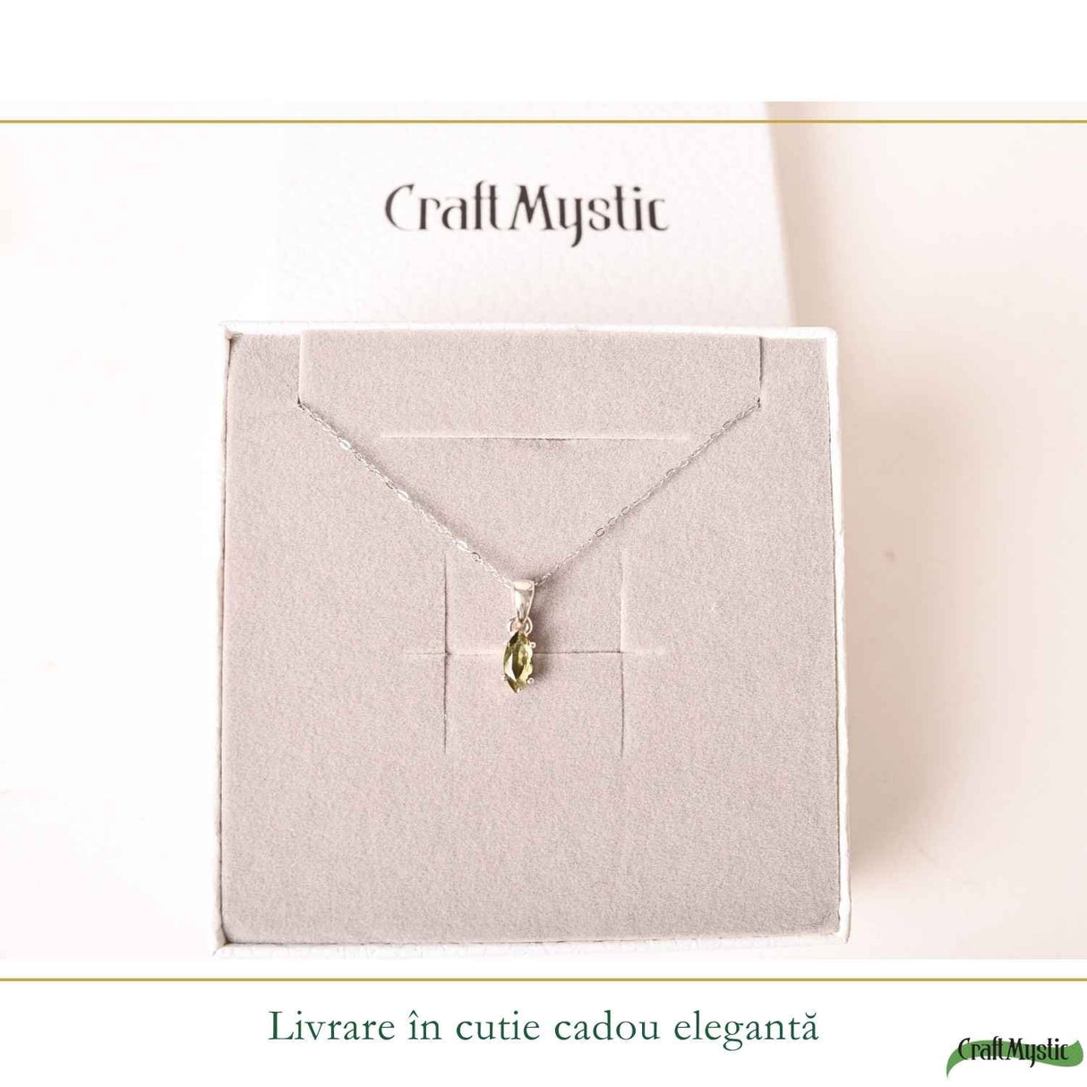 Colier Argint 925 cu Moldavit Fatetat Delica – Transformare si Claritate