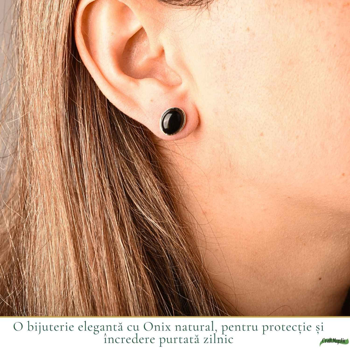 Cercei Argint 925 cu Onix Natural Oval – Eleganta si Protectie Feminina