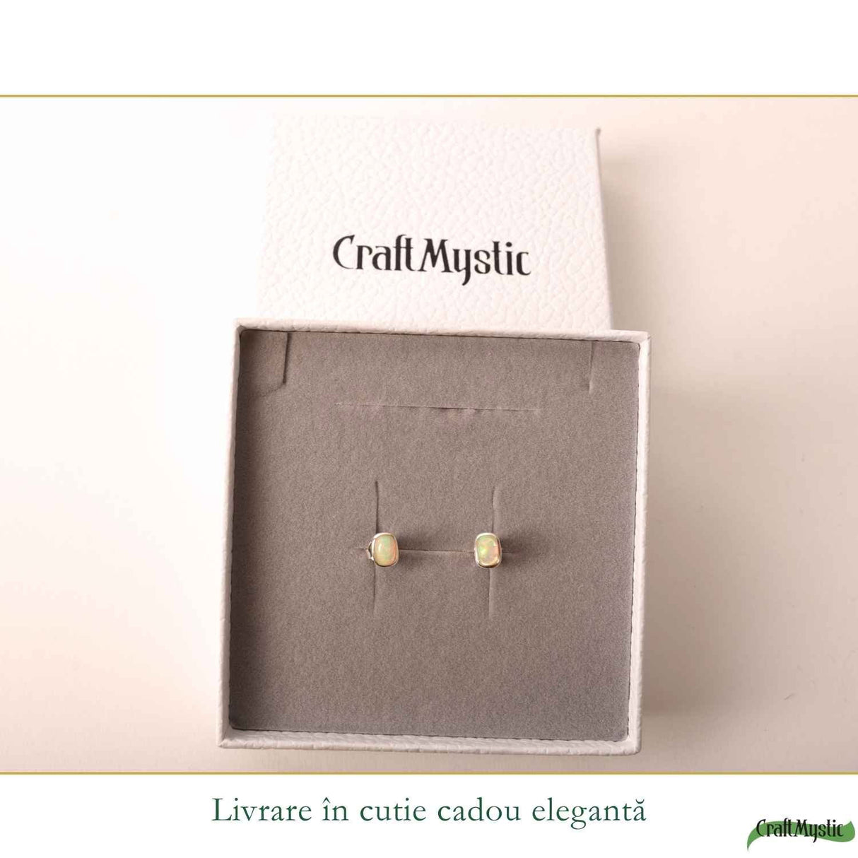 Cercei Argint 925 cu Opal Etiopian Natural – Eleganta si Energie Luminoasa