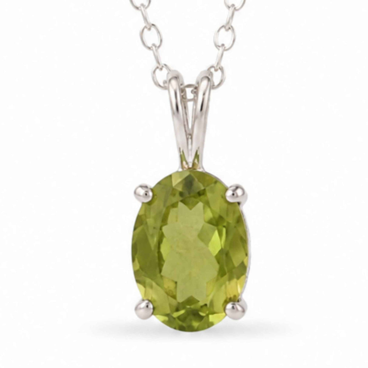 Colier Peridot Oval din Argint 925 – Prosperitate si Energie Pozitiva