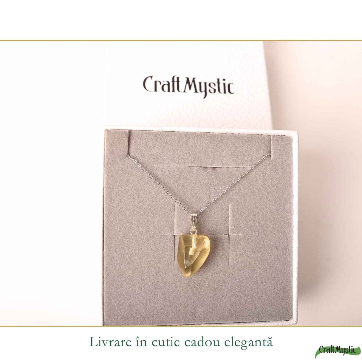 Colier Argint 925 cu Piatra Desertului Libian Brut – Claritate si Protectie Energetica