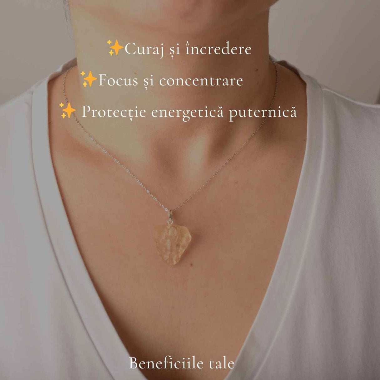 Colier Argint 925 cu Piatra Desertului Libian Neuniforma – Claritate si Protectie