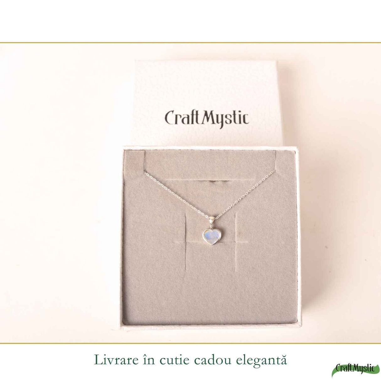 Colier Argint 925 cu Piatra Lunii Inima – Iubire si Echilibru Emotional