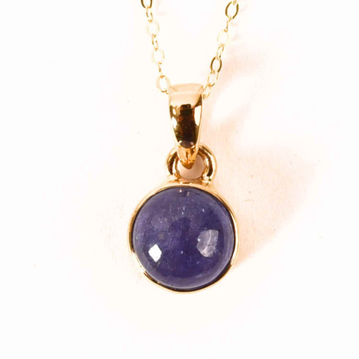 Colier Argint 925 placat cu Aur 18K si Tanzanit Rotund - Claritate si Transformare Interioara
