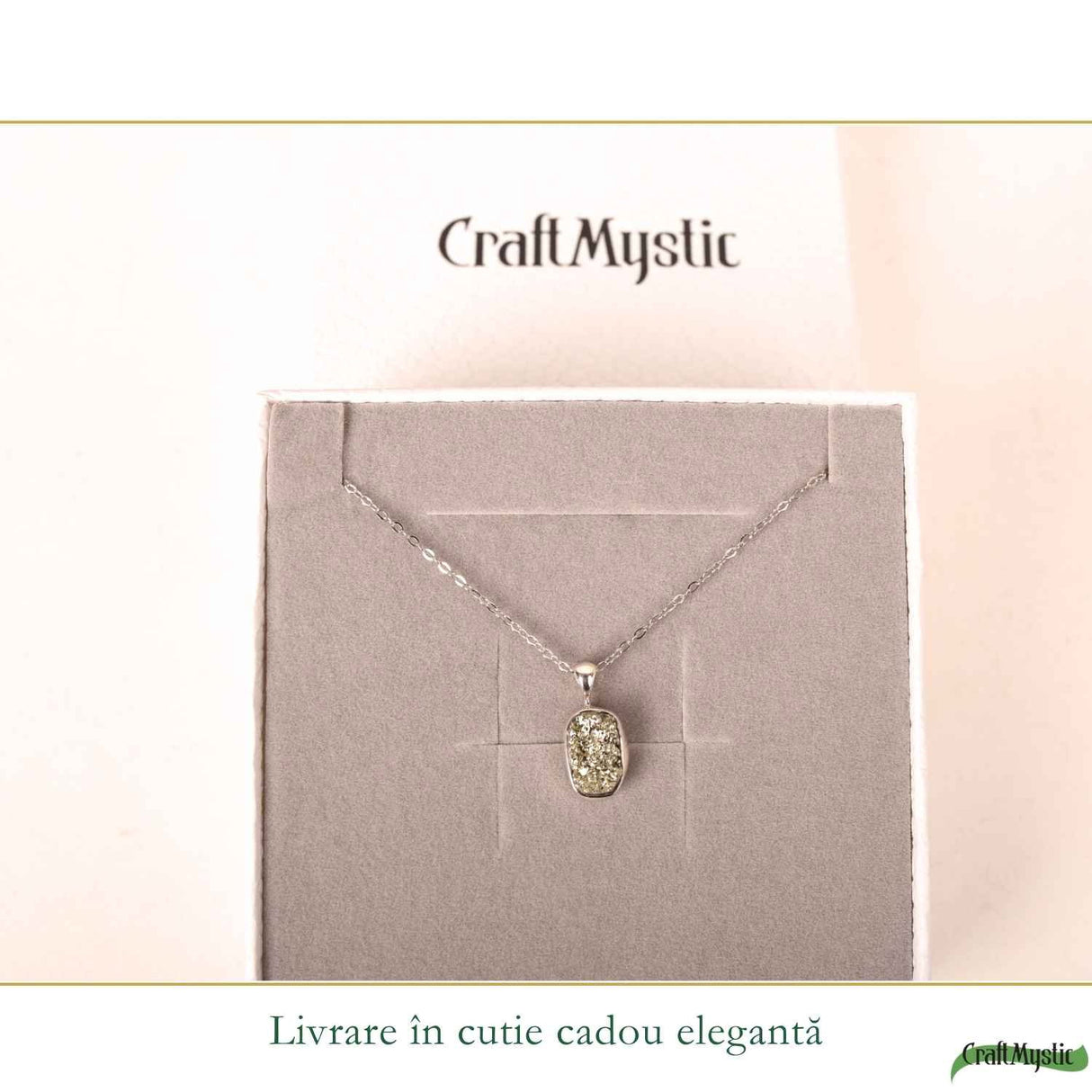 Colier argint 925 cu Pirita neuniform – Prosperitate si protectie energetica