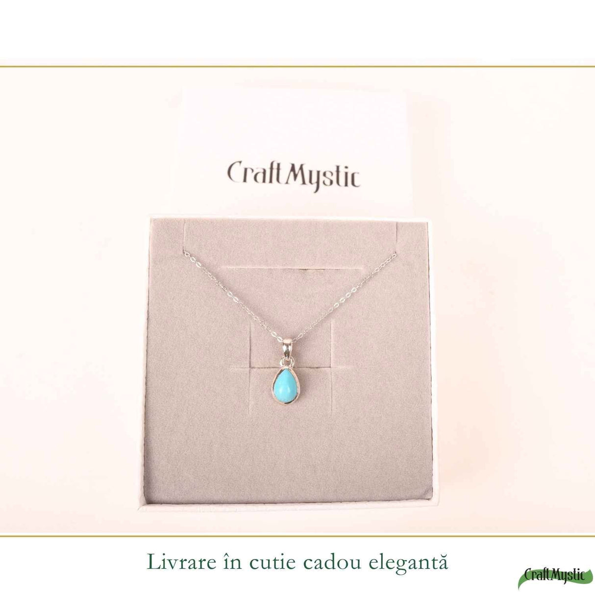 Colier argint 925 cu Turcoaz lacrima – calm si echilibru emotional