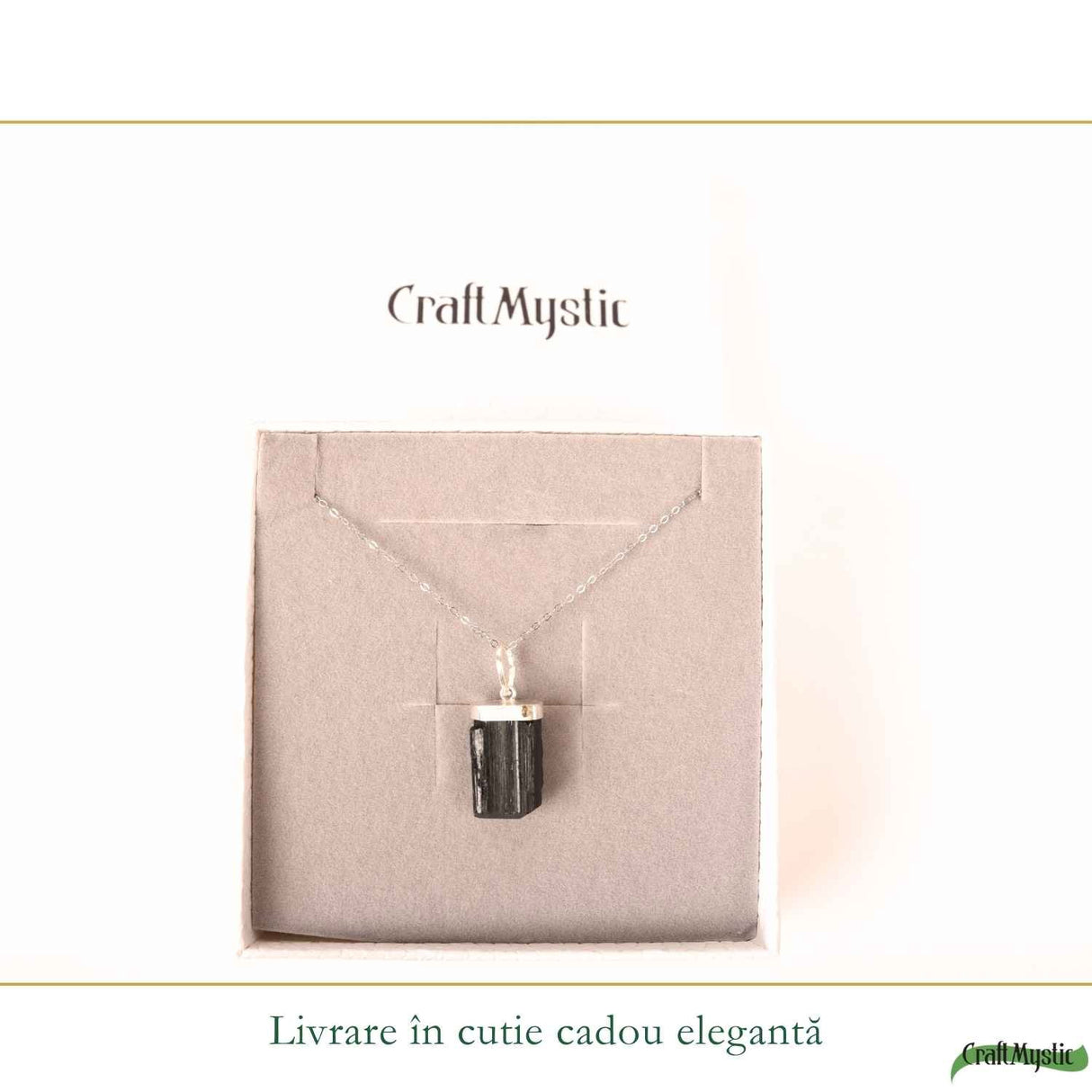 Colier Argint 925 cu Turmalina Neagra Mica Bruta – Protectie Discreta si Ancorare