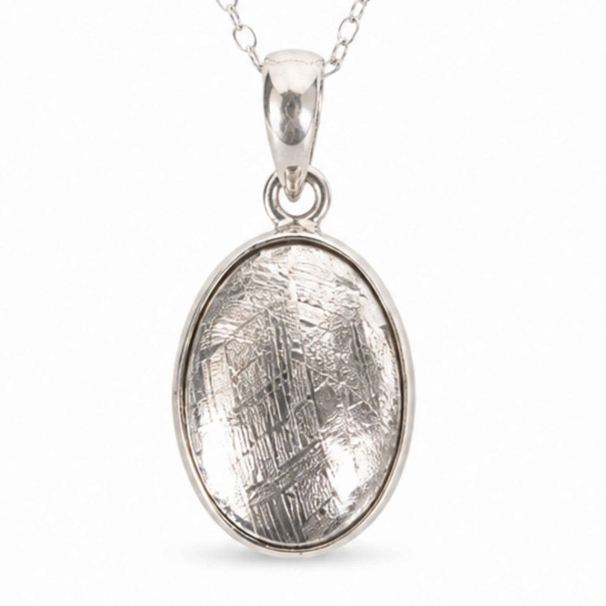 Colier Argint 925 cu Meteorit Oval – Curaj si Energie Cosmica
