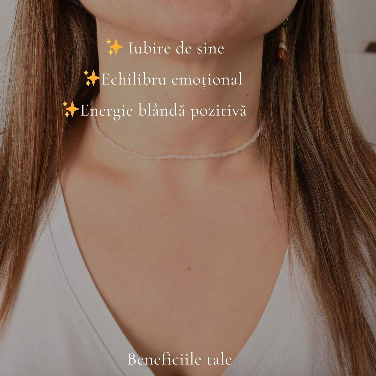 Choker argint 925 cuart roz – iubire de sine si echilibru emotional