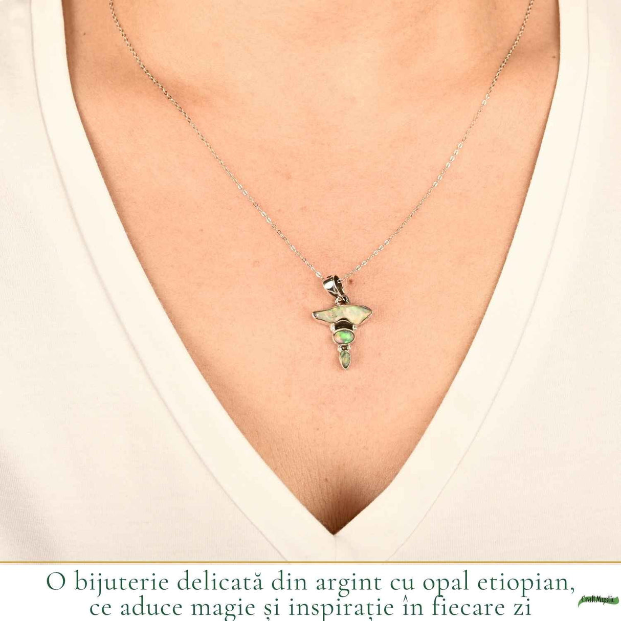 Colier Argint 925 cu Triplu Opal Etiopian – Magie, Inspiratie si Creativitate