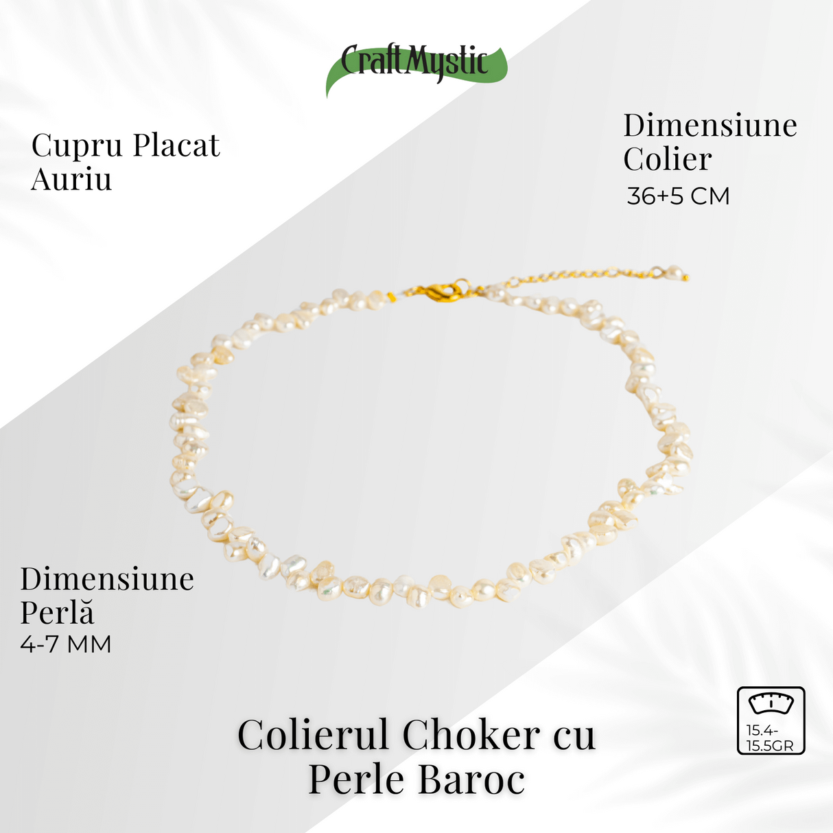 Colier choker cu perle design baroc - Eleganta naturala, mereu la moda