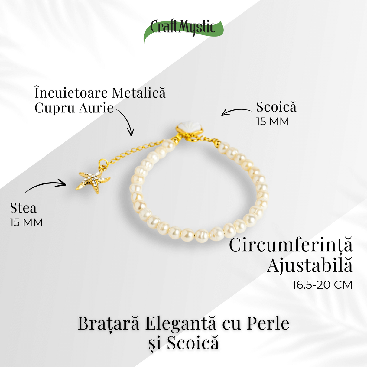 Bratara eleganta cu perle si scoica - Inspirata din adancurile oceanului