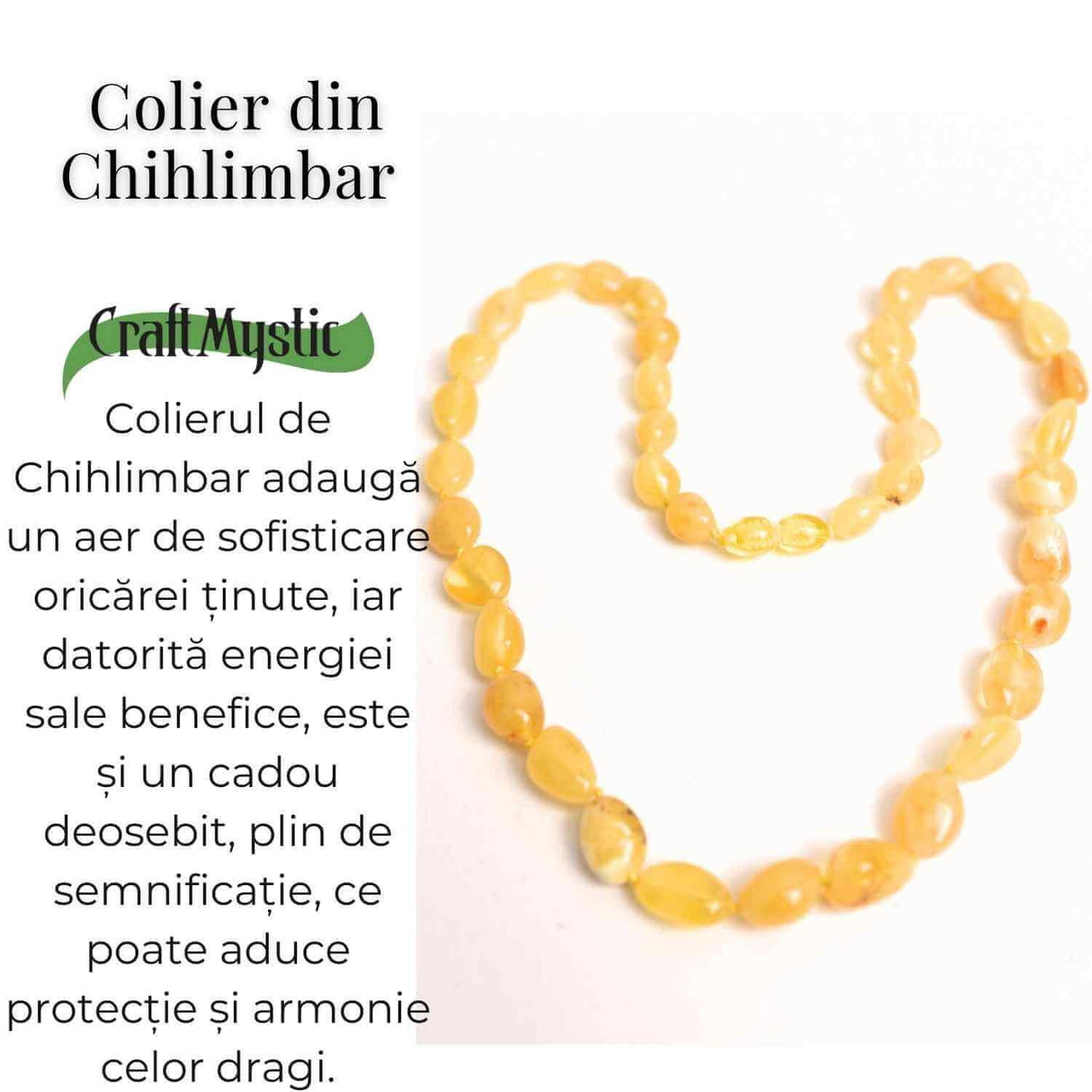 Colier Chihlimbar Galben Baltic Natural - Protectie Energetica si Vindecare - Copie