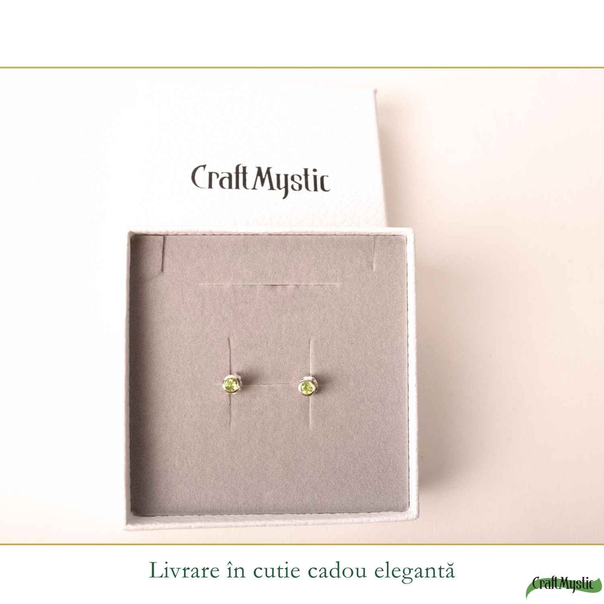 Cercei Argint 925 cu Peridot Fatetat Rotund – Prosperitate si Energie Pozitiva