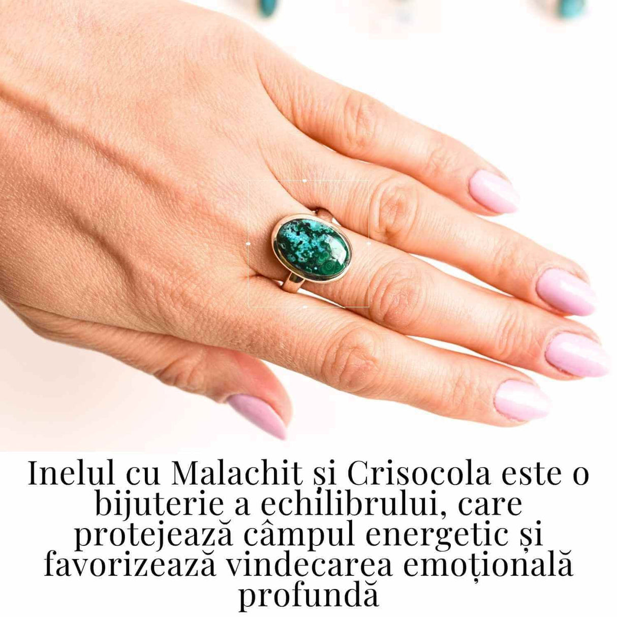 Inel Malachit si Crisocola montura Argint 925 - Protectie si echilibru emotional