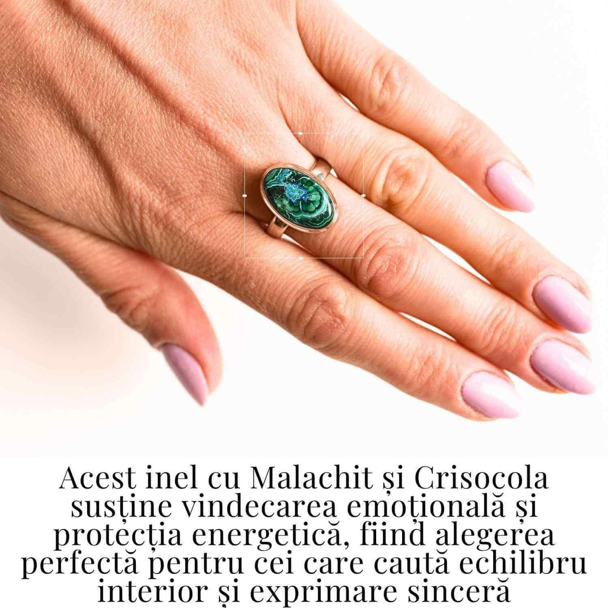 Inel Malachit si Crisocola montura Argint 925 - Protectie si echilibru emotional