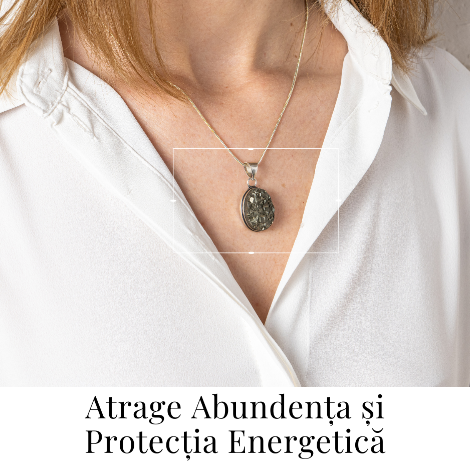 Colier Pirita Ovala - Protectie si Energie Pozitiva