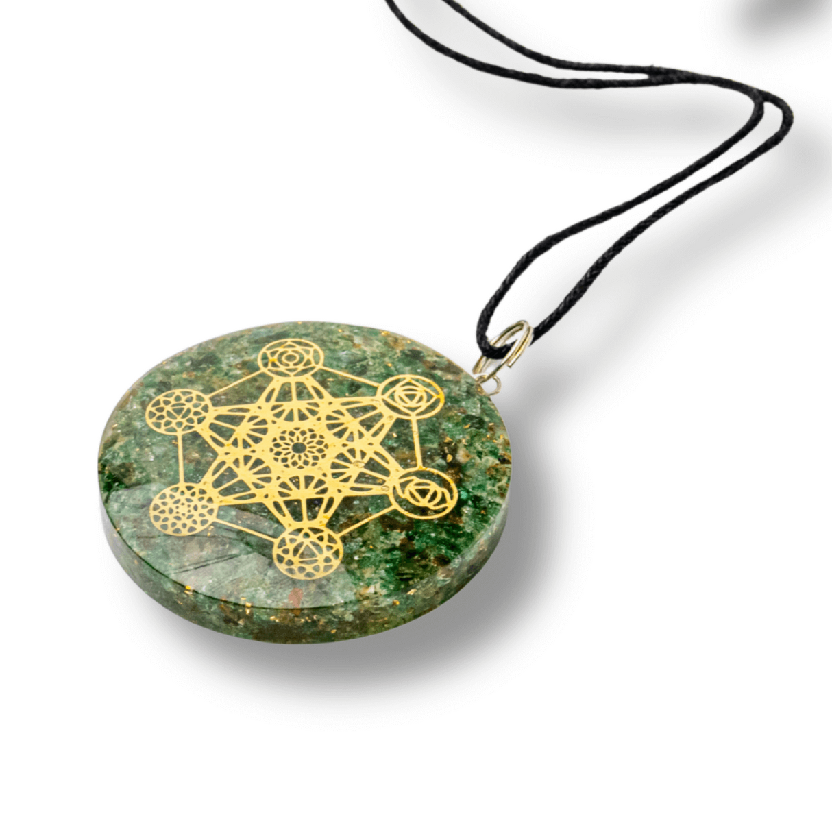 Pandantiv Orgon Verde cu Simbol Metatron - Protectie Energetica, Echilibru si Conexiune Sacra