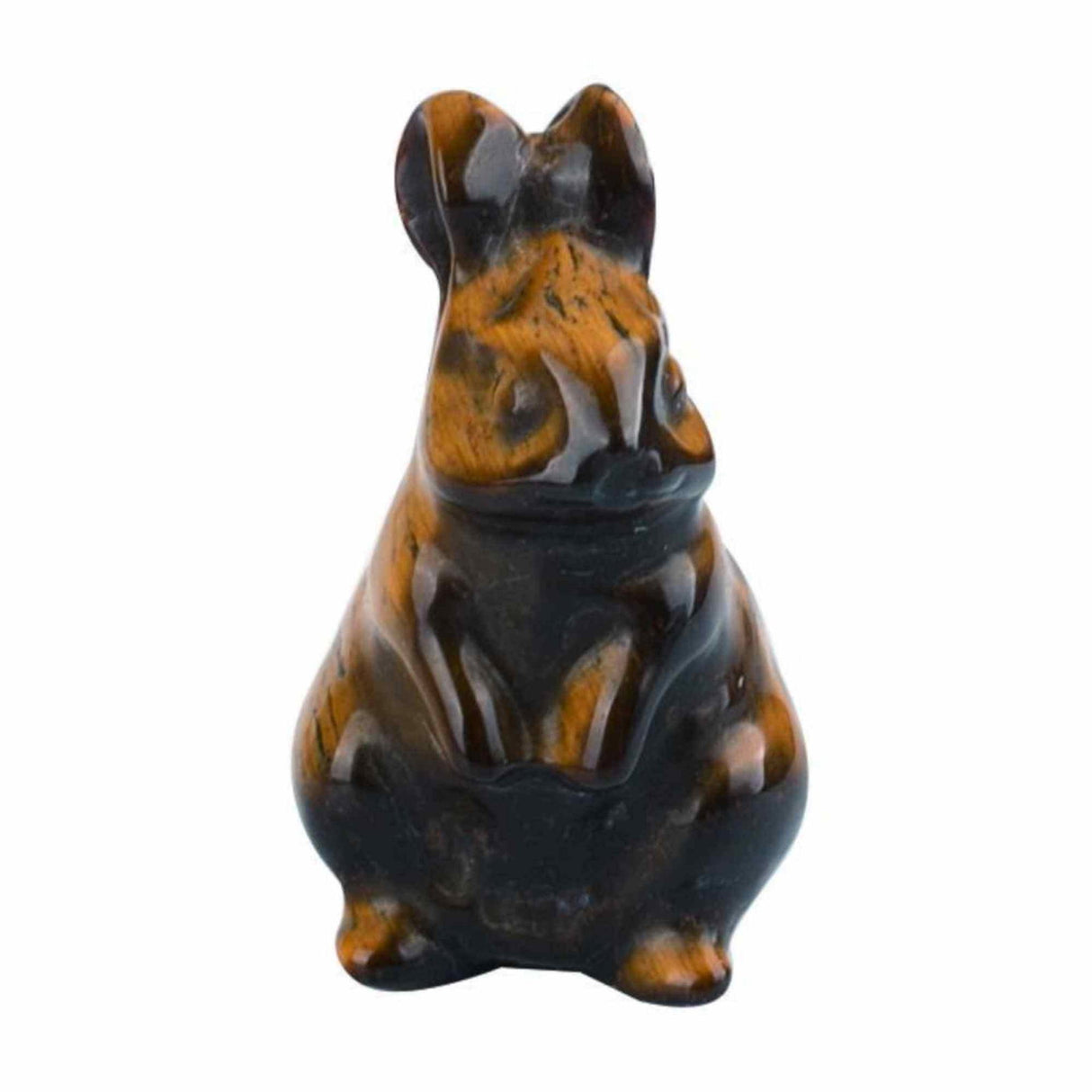 Figurina 4 cm cu forma de iepure sculptata manual din Obsidian natural - Cristale si pietre vindecatoare semipretioase cu animale