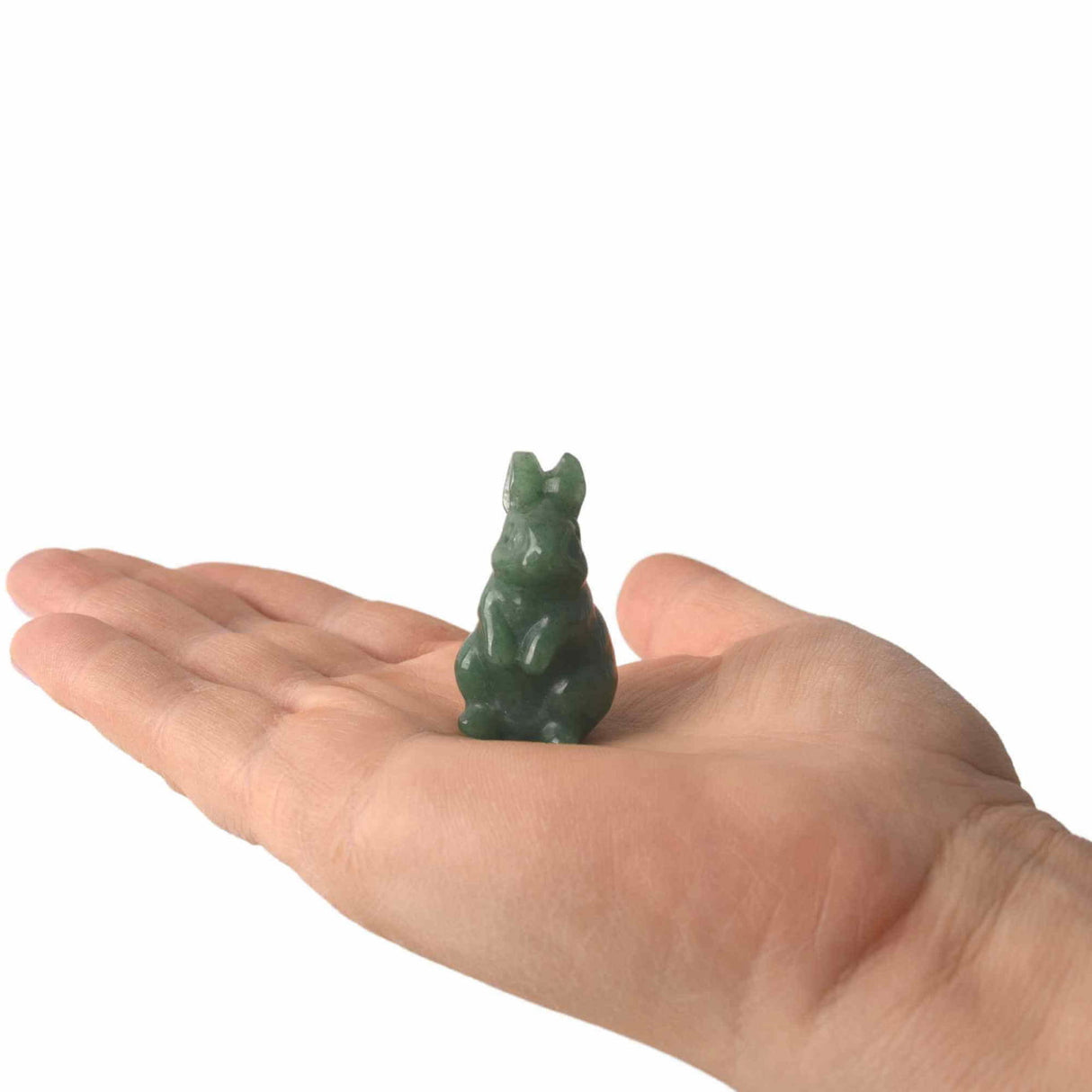 Figurina 4 cm cu forma de iepure sculptata manual din Obsidian natural - Cristale si pietre vindecatoare semipretioase cu animale
