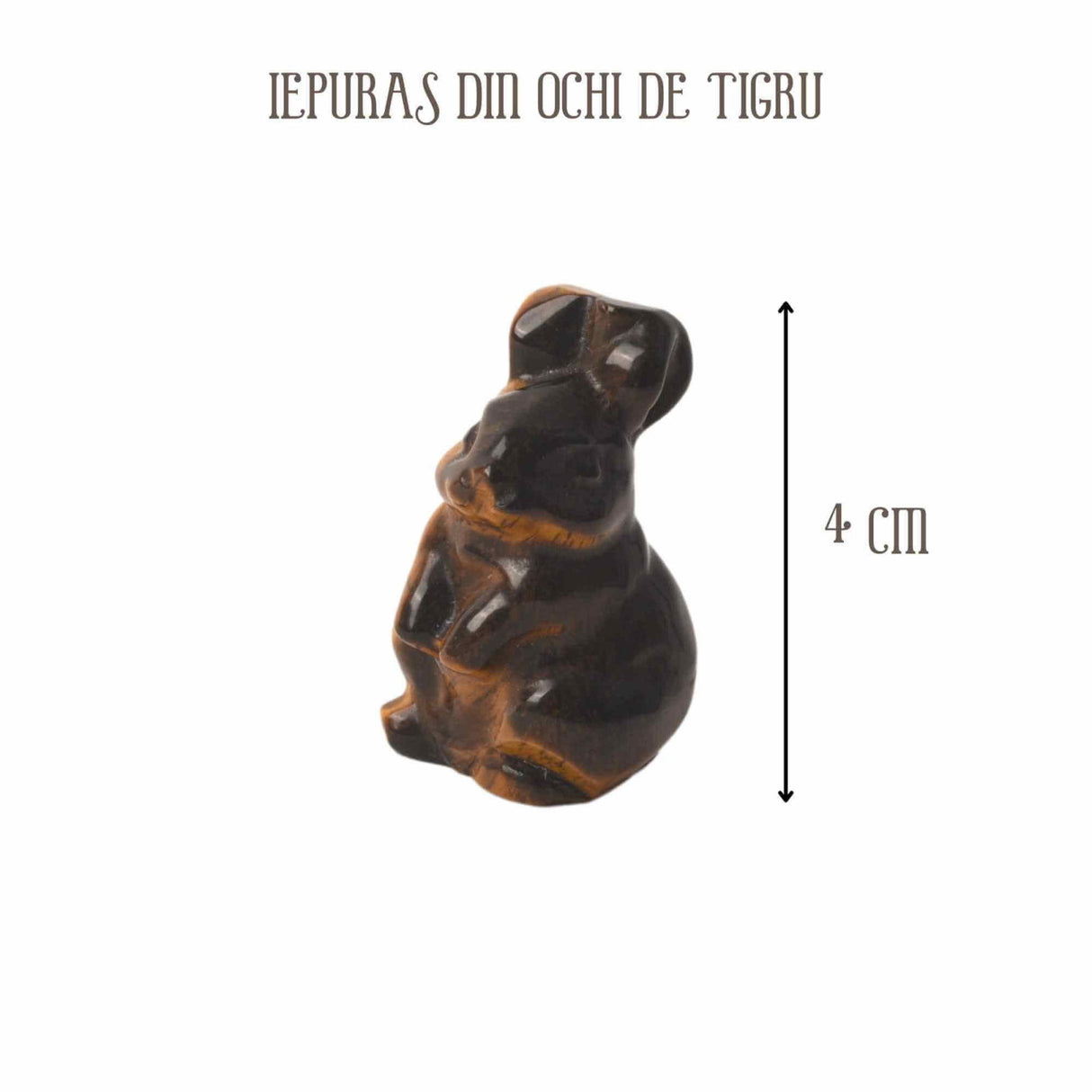 Figurina 4 cm cu forma de iepure sculptata manual din Obsidian natural - Cristale si pietre vindecatoare semipretioase cu animale