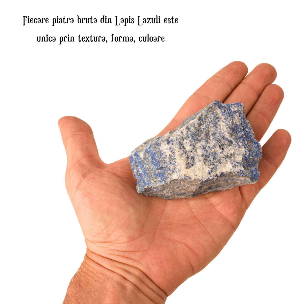 Cristal Natural Brut Lapis Lazuli - Piatra de Vindecare si Auto-Cunoastere, Dimensiuni 5.5-7 cm, Greutate 80-150g