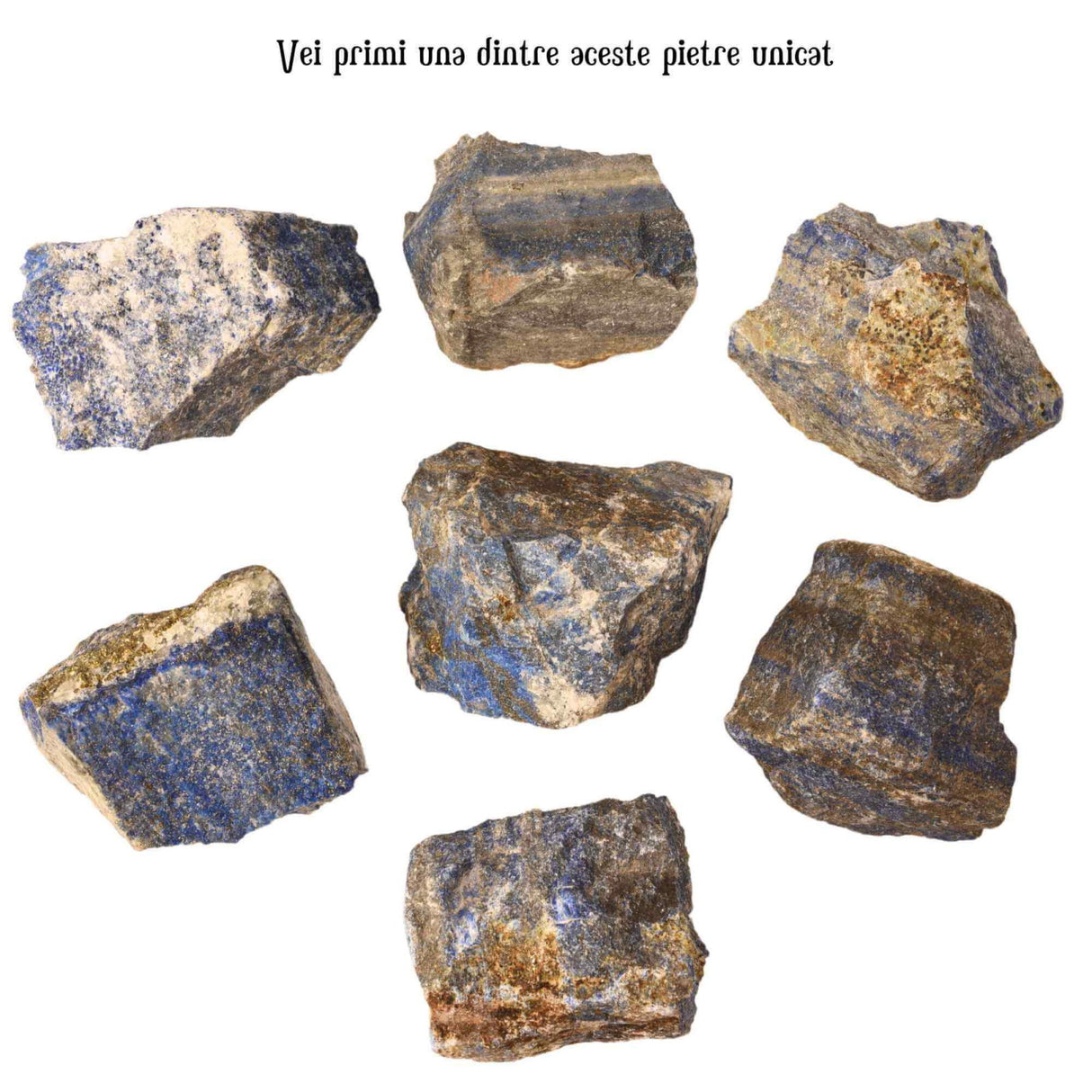 Cristal Natural Brut Lapis Lazuli - Piatra de Vindecare si Auto-Cunoastere, Dimensiuni 5.5-7 cm, Greutate 80-150g