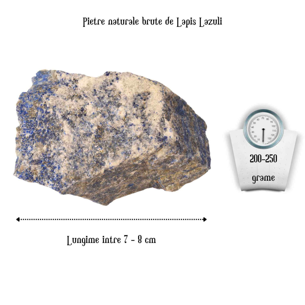 Cristal Natural Brut Lapis Lazuli - Piatra de Vindecare si Auto-Cunoastere, Dimensiuni 5.5-7 cm, Greutate 80-150g
