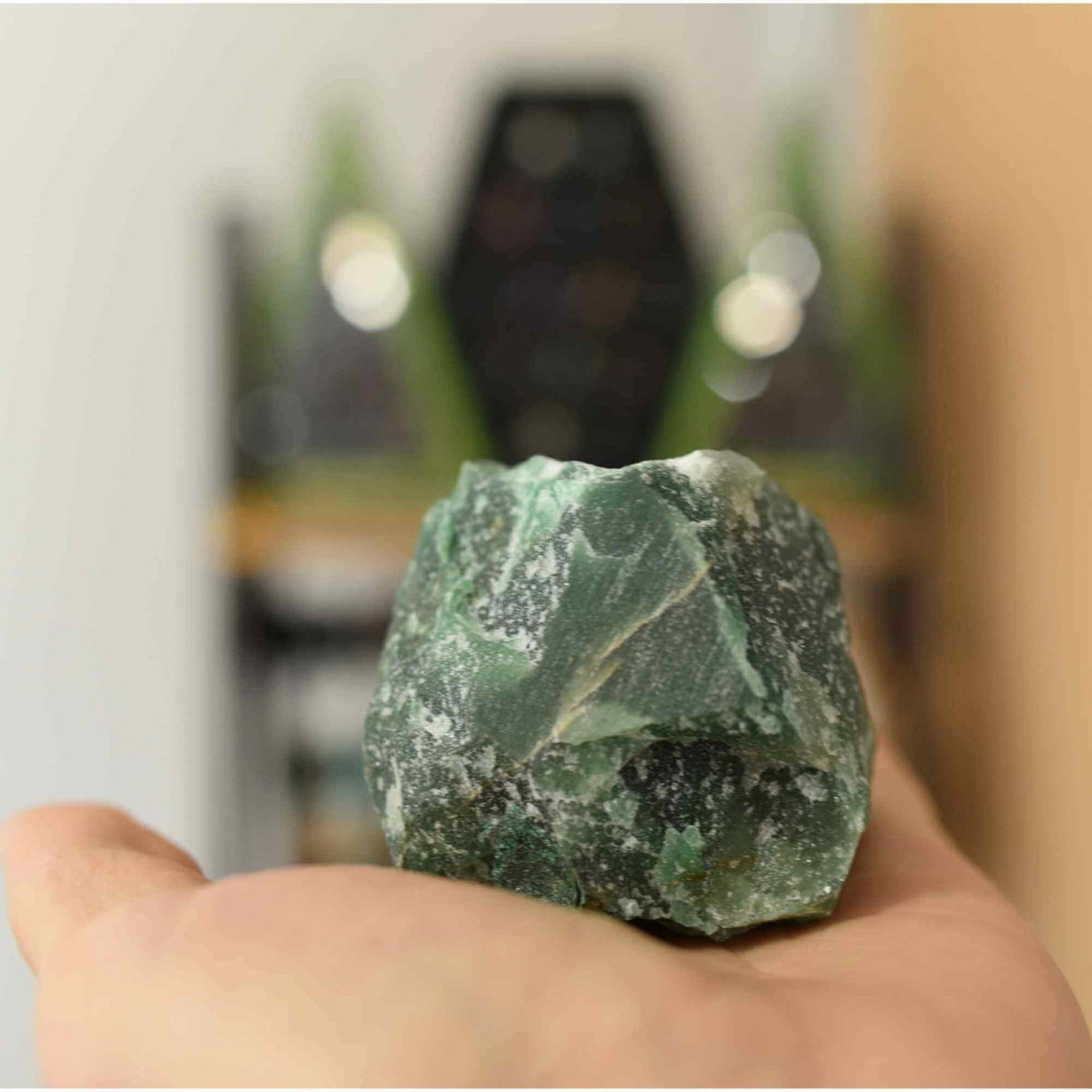 Cristal natural unicat Aventurin Verde pietre brute 8-9 cm - Pietre semipretioase pentru echilibru si calmare emotionala
