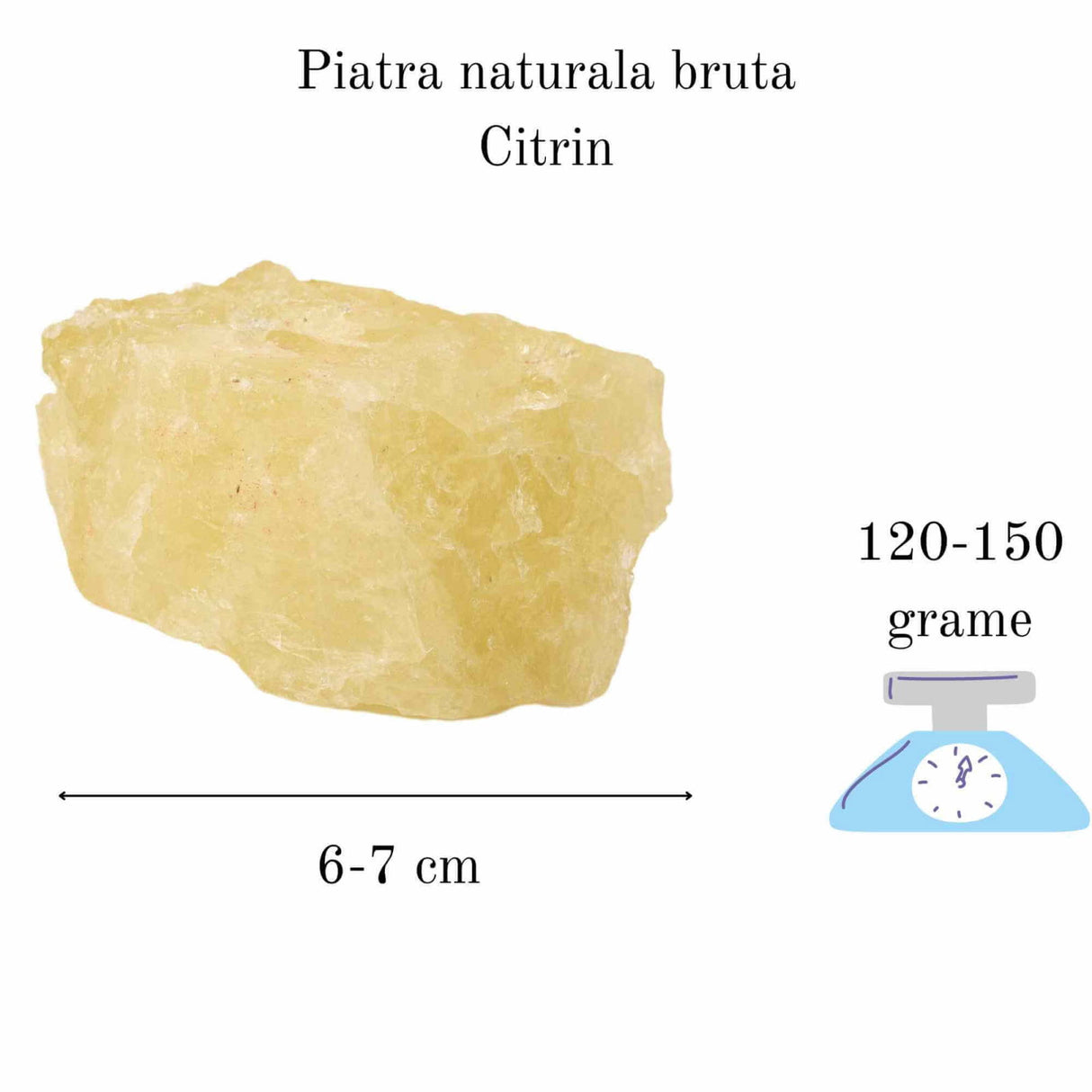 Cristal natural unicat Citrin pietre brute 6-7 cm - Pietre semiprețioase pentru optimism, creativitate, motivatie