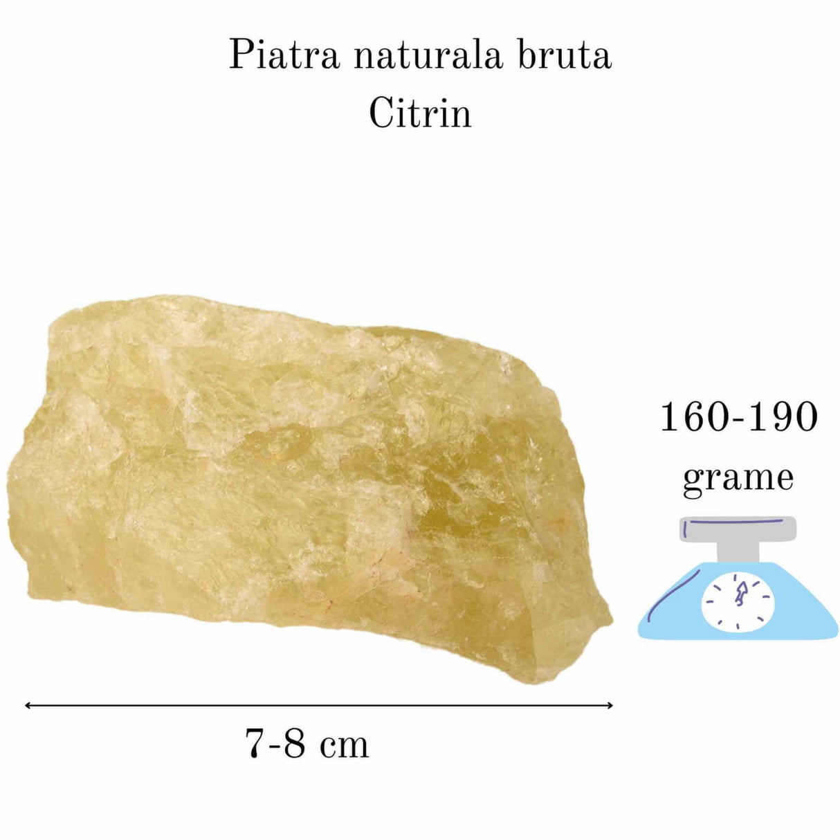 Cristal natural unicat Citrin pietre brute 6-7 cm - Pietre semiprețioase pentru optimism, creativitate, motivatie