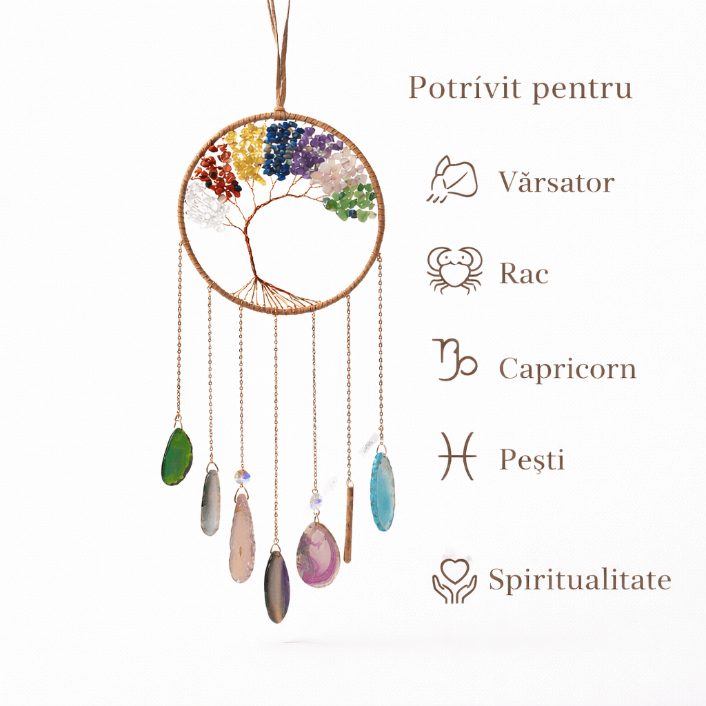 Dreamcatcher cu cele 7 chakre – un simbol al armoniei si al echilibrului interior