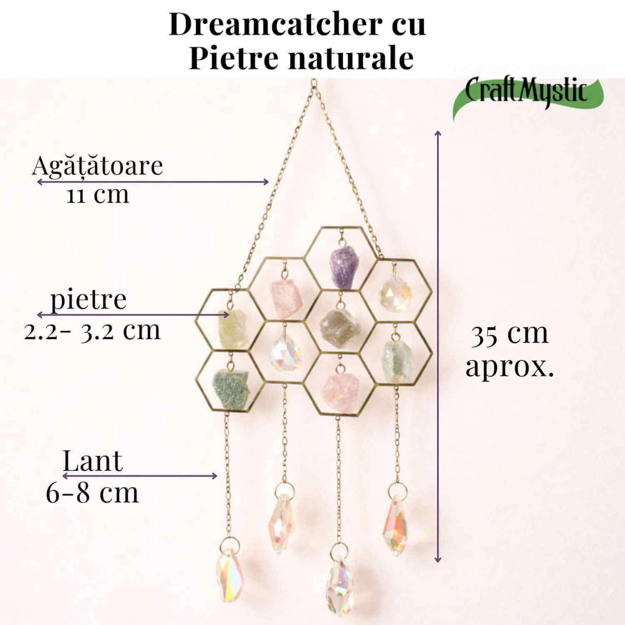 Dreamcatcher cu Pietre Naturale - Echilibru, Calm si Ritual Personal