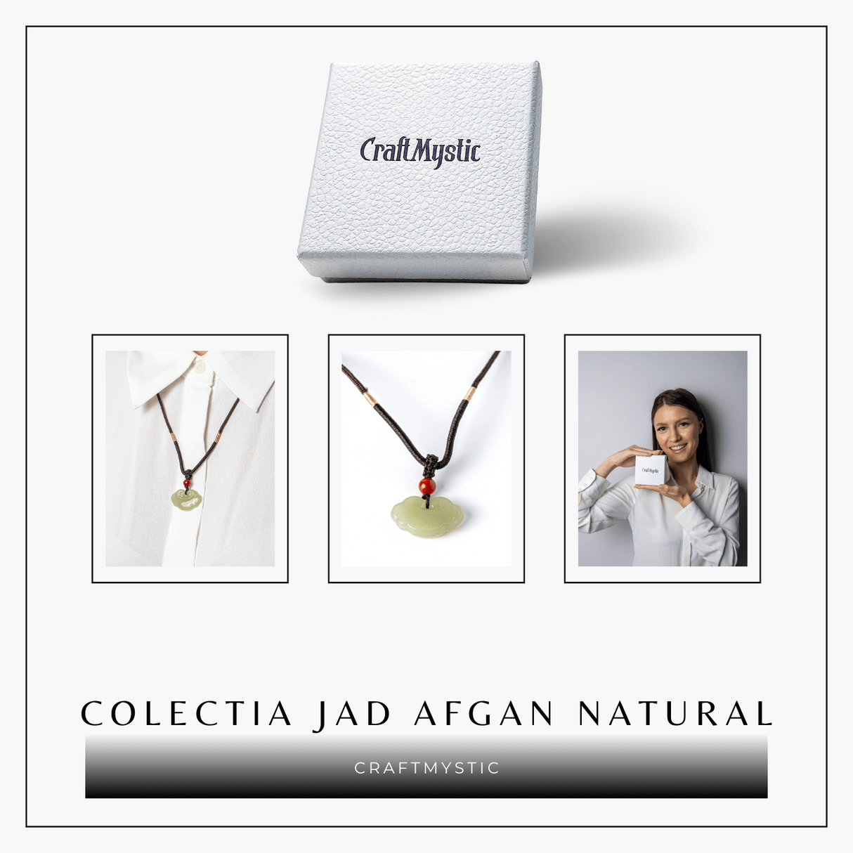 Protectie si Noroc - Colier Lucky Lock din Jad Hetian Natural
