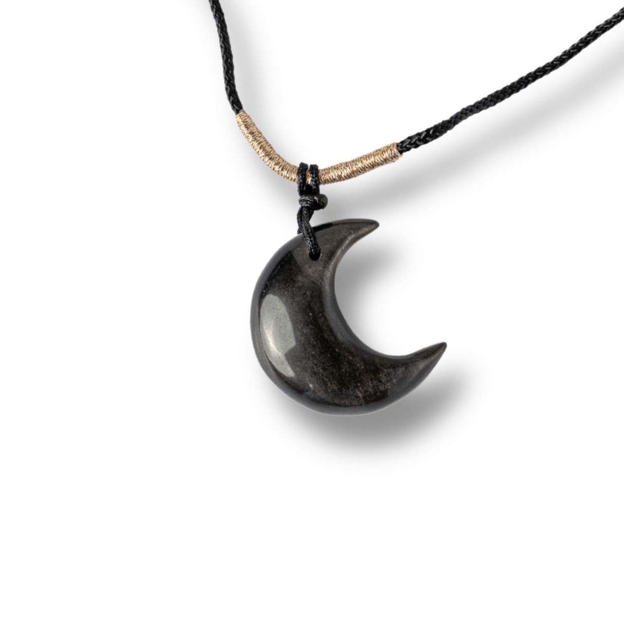 Protectie si Claritate - Colier Luna din Obsidian de Gheata Natural